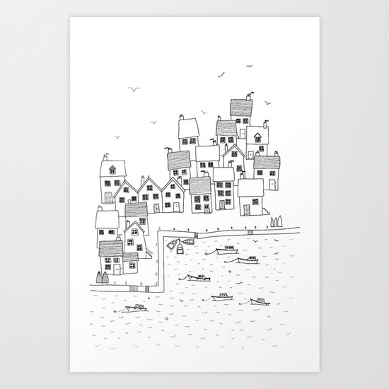 Harbour sketch Art Print