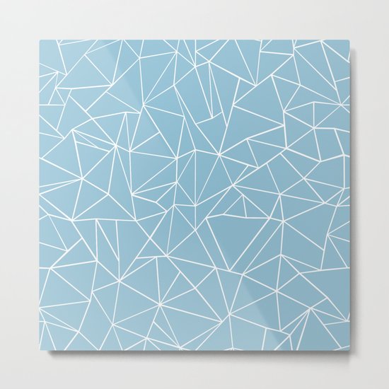 Abstraction Outline Sky Blue Metal Print