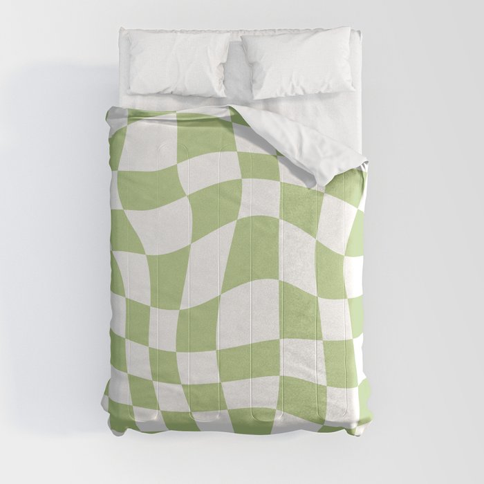 Pastel Green Checker Comforter