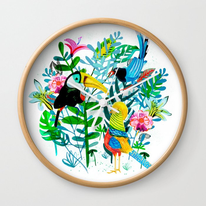 Exotic Birds Wall Clock