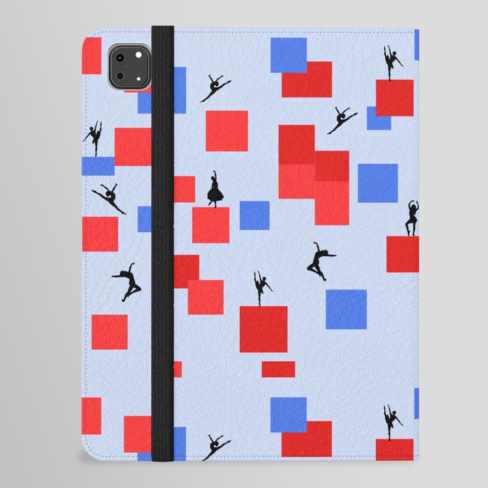 Dancing like Piet Mondrian - Composition in Color A. Composition with Red, and Blue on the light blue background iPad Folio Case