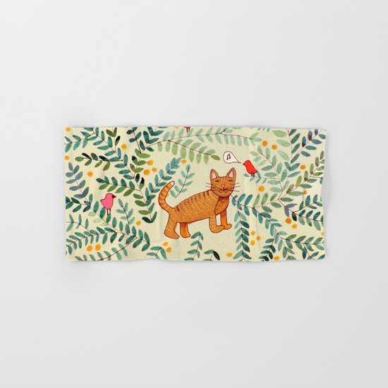 minou jaune (this yellow cat) Hand & Bath Towel