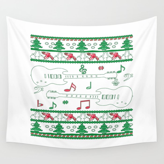 Guitar Christmas Wall Tapestry