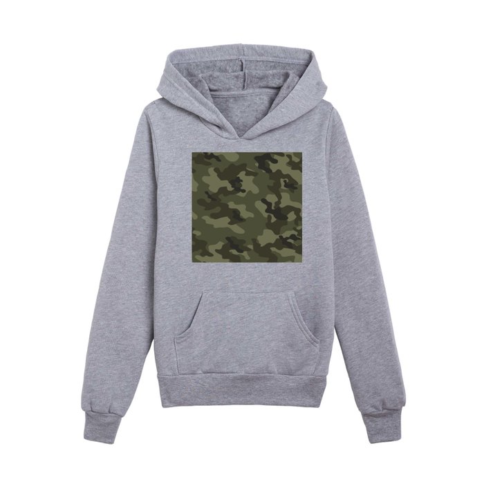 vintage military camouflage Kids Pullover Hoodie