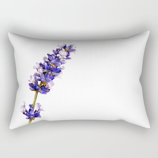 Mediterranean Lavender on White Rectangular Pillow
