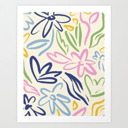 Fluid Floral Multicolor Art Print