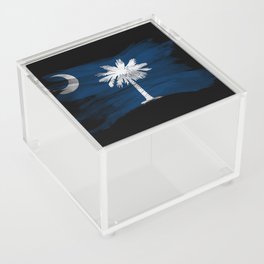 South Carolina state flag brush stroke, South Carolina flag background Acrylic Box