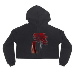 Red-Haired Beauty Standing Tall: A Girl Amongst the Red Leaf Trees Hoody