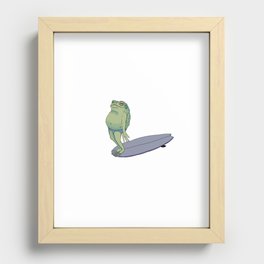 Surf Frog - hang six Recessed Framed Print