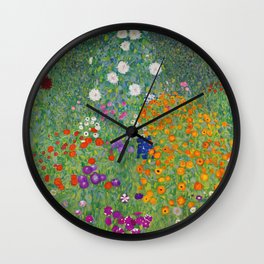 Gustav Klimt Flower Garden Floral Art Nouveau Wall Clock