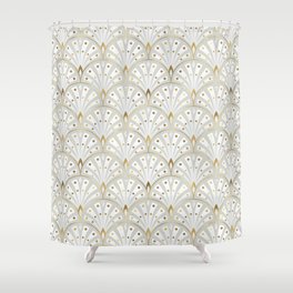 marble and gold art deco scales pattern Shower Curtain