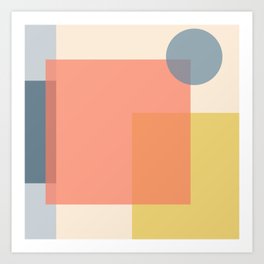 Abstract Shapes 2 pastels Art Print