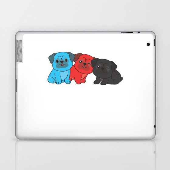Polyamory Flag Pug Pride Lgbtq Cute Dogs Laptop & iPad Skin