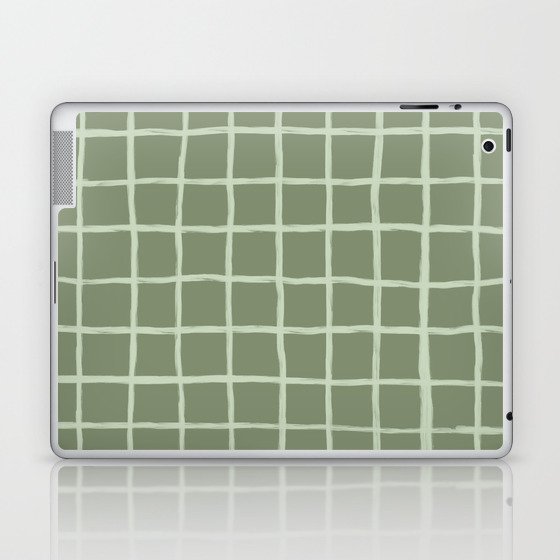Sage Green Grid Checker Laptop & iPad Skin