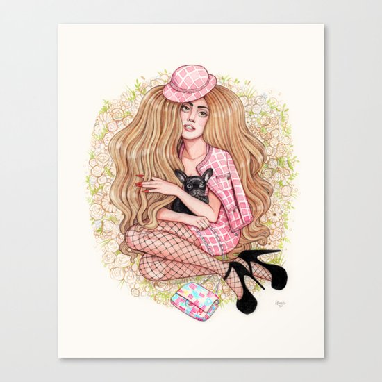 Lady and Her Pup Canvas Print