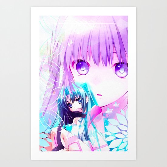 ANIME GIRLS COLLAGE Art Print
