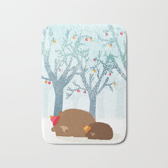 Sleeping winter Bath Mat