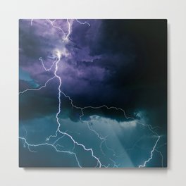 Lightning Strikes Metal Print | Lightningstrikes, Nature, Color, Digital Manipulation, Adventure, Wanderlust, Lightning, Thunder, Weather, Storm 