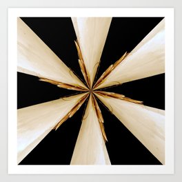 Black, White and Gold Star Art Print