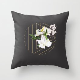 Tropical Flowers & Geometry III Throw Pillow