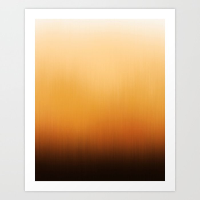 Orange fire ombre minimal Art Print