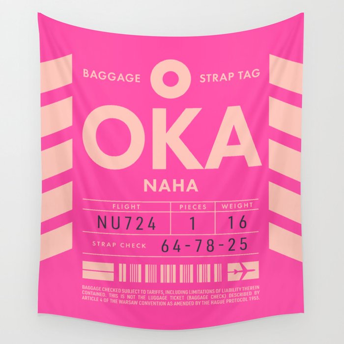 OKA Naha Okinawa • Airport Code and Vintage Baggage Tag Design