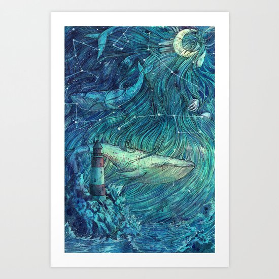 Moonlit Sea Art Print