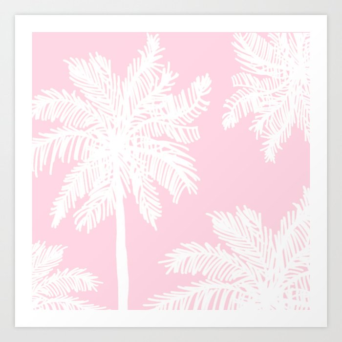miami pink palms Art Print
