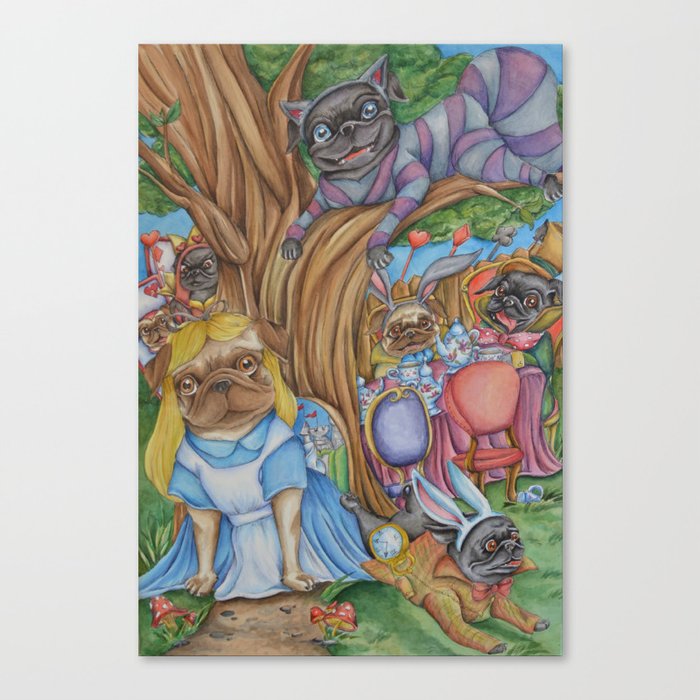 Pug in Wonderland Canvas Print