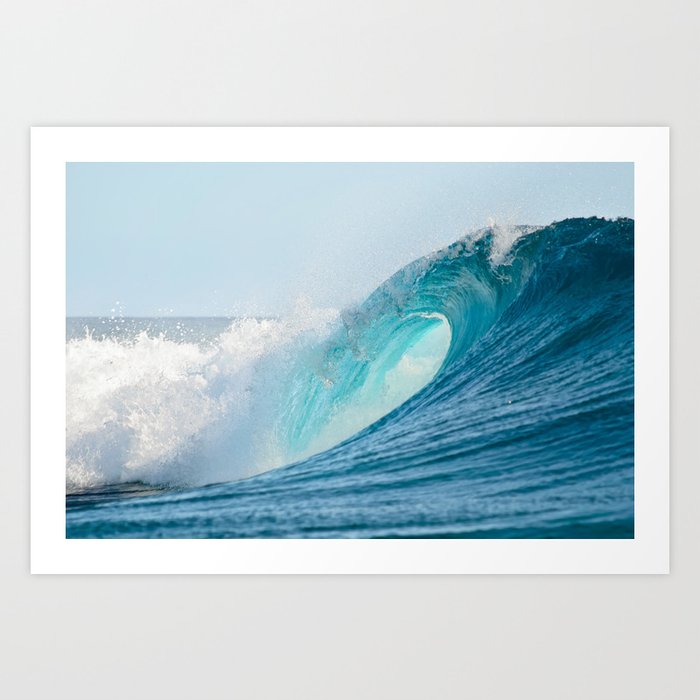 Crashing barrel wave in the Pacific Ocean Art Print