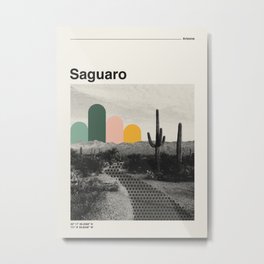 Saguaro National Park Mid Century Modern Travel Poster Metal Print