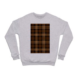 Black Brown Tartan Plaid Scottish Pattern Crewneck Sweatshirt