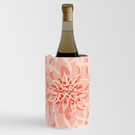 Dahlia - pastel pink dahlia flower art Wine Chiller