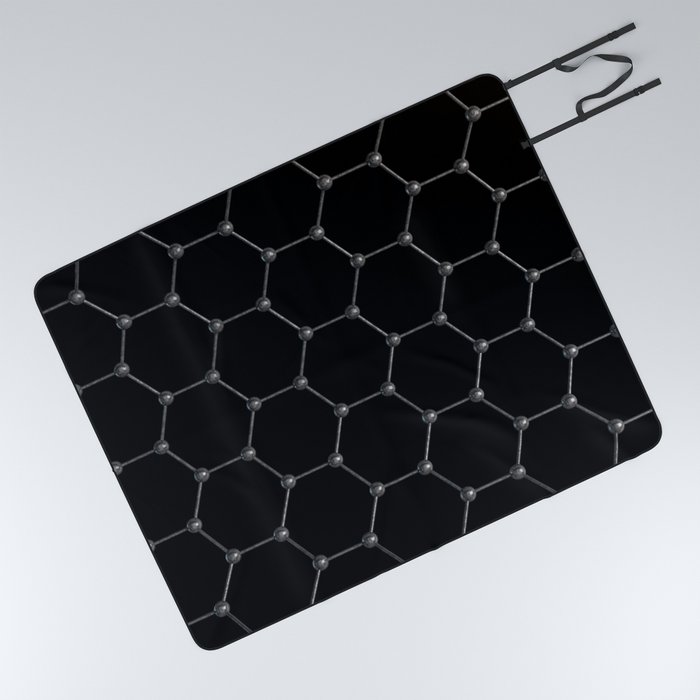 Black Honeycomb Picnic Blanket
