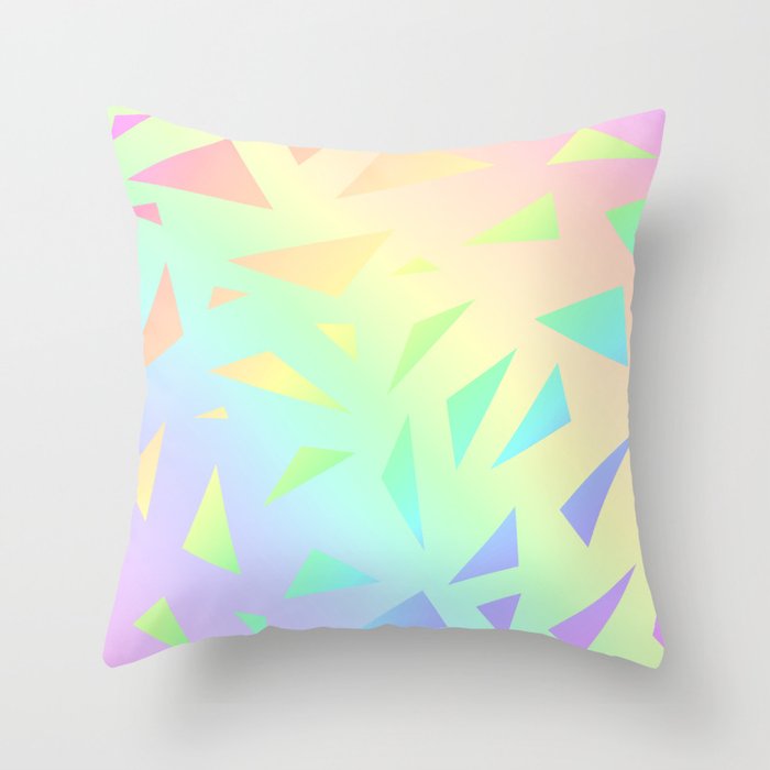 Pastel Gradient Design with Pastel Ombre Triangles! Throw Pillow