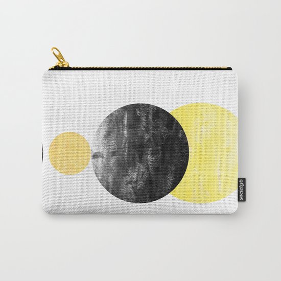 Geller - modern minimal abstract painting white and black gold foil glitter sparkle hipster trendy Carry-All Pouch