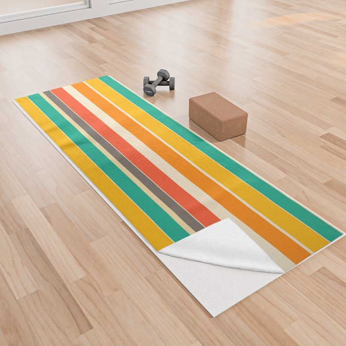 Retro 70S Stripes 1 Yoga Towel