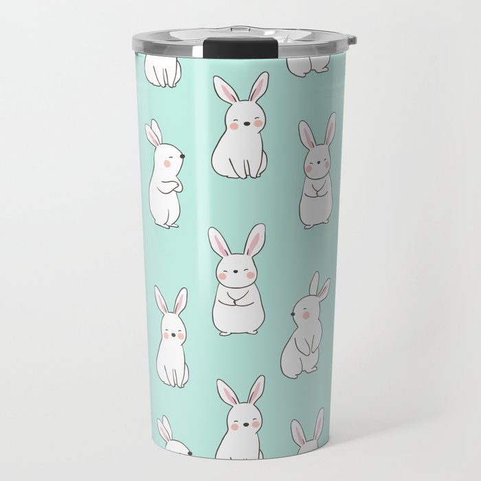Cute Snow Rabbits Travel Mug