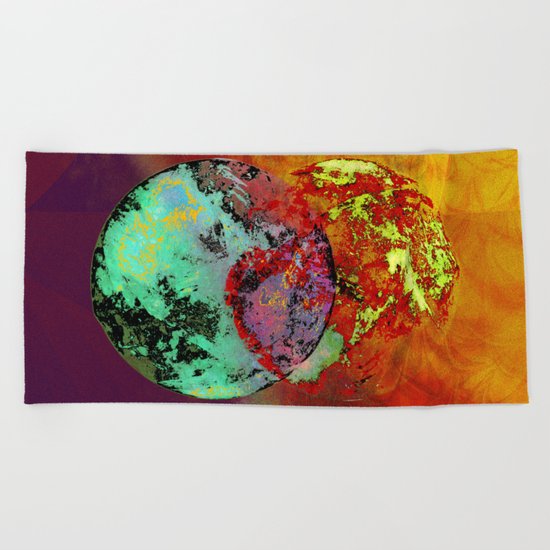 old map of a foreign world far away Beach Towel