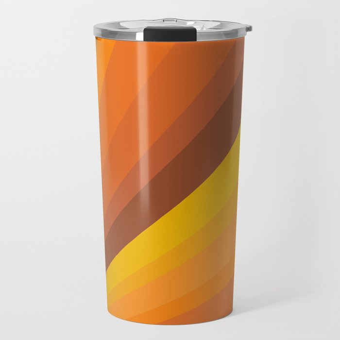 Retro sun rays - yellow, orange, brown Travel Mug