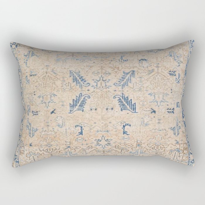 Beige and Blue persian carpet Rectangular Pillow