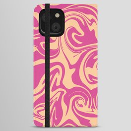Pink and Peach swirl iPhone Wallet Case