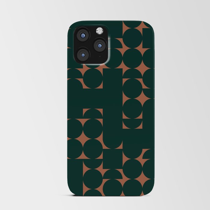 Midcentury modern geometric 01 green iPhone Card Case