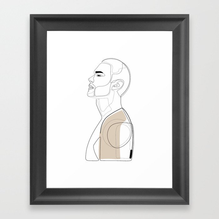 Suited In Beige Framed Art Print