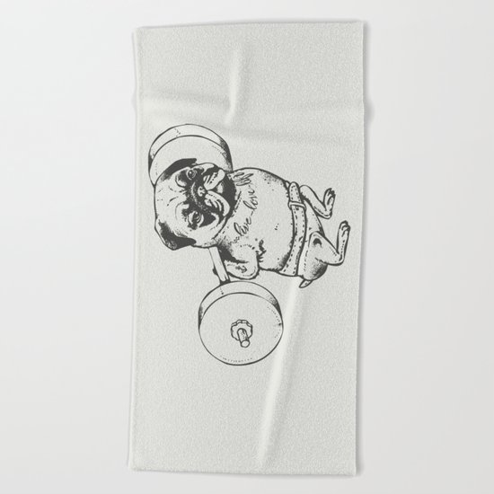 Pug Squats Beach Towel