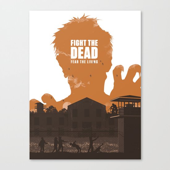 The Walking Dead Prison Walkers Canvas Print
