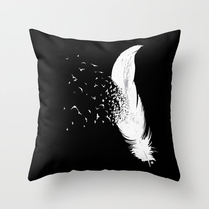 Birds of a Feather (Black) Throw Pillow