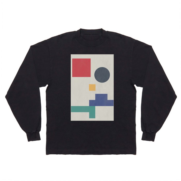 Abstract Geometric Color Block Long Sleeve T Shirt