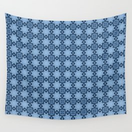 Abstract Blue Stars Pattern Wall Tapestry