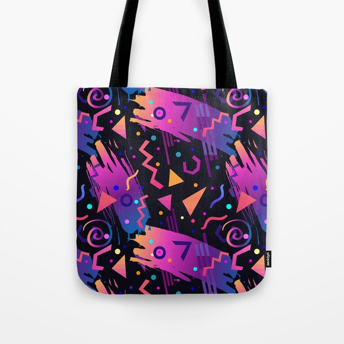 Retro vintage 80s or 90s fashion style abstract pattern Tote Bag by Varvara  Gorbash